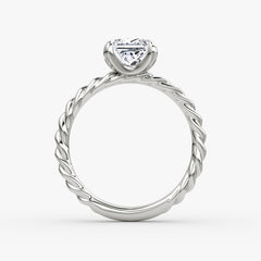 Princess Cut Lab Grown Diamond Solitaire Engagement Ring White Gold