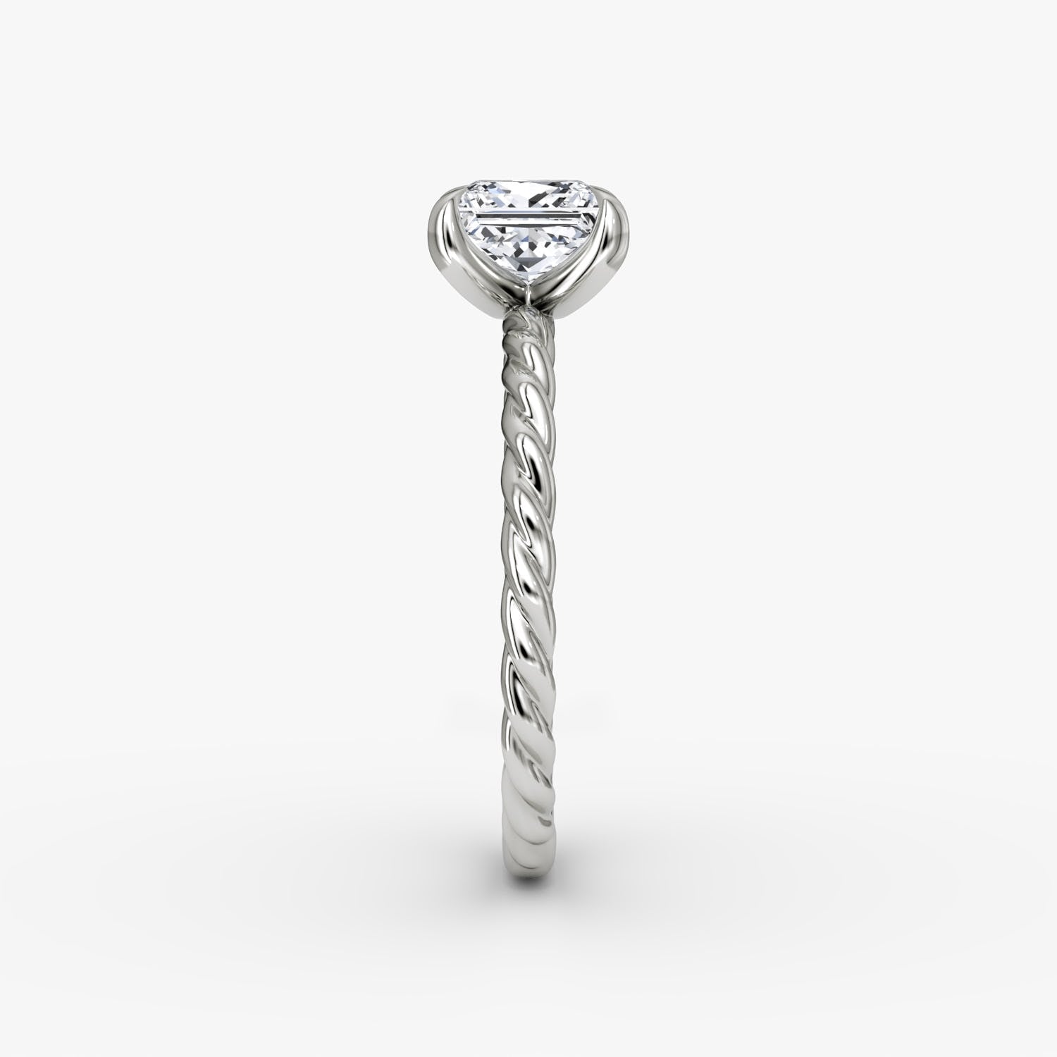 Princess Cut Lab Grown Diamond Solitaire Engagement Ring White Gold