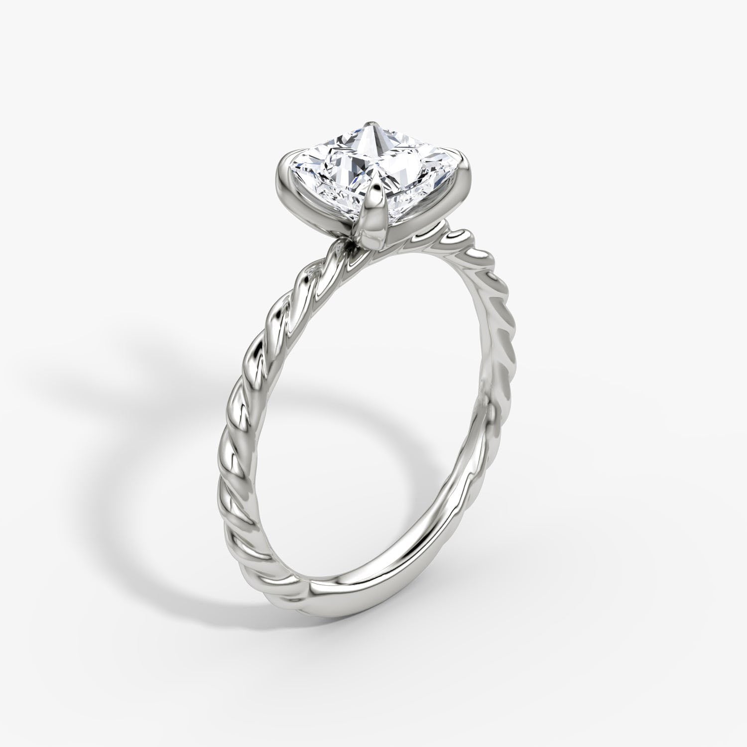 Princess Cut Lab Grown Diamond Solitaire Engagement Ring White Gold