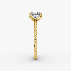 Princess Cut Lab Grown Diamond Solitaire Engagement Ring Yellow Gold