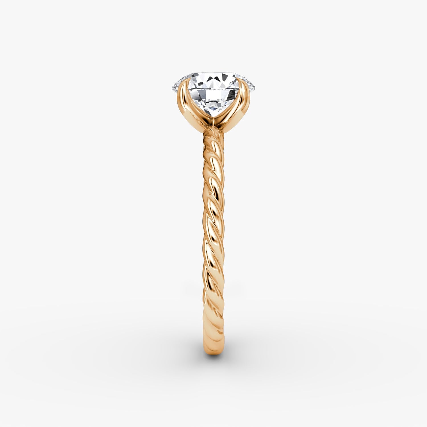 Round Cut Lab Grown Diamond Solitaire Engagement Ring Rose Gold