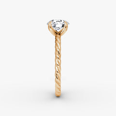 Round Cut Lab Grown Diamond Solitaire Engagement Ring Rose Gold