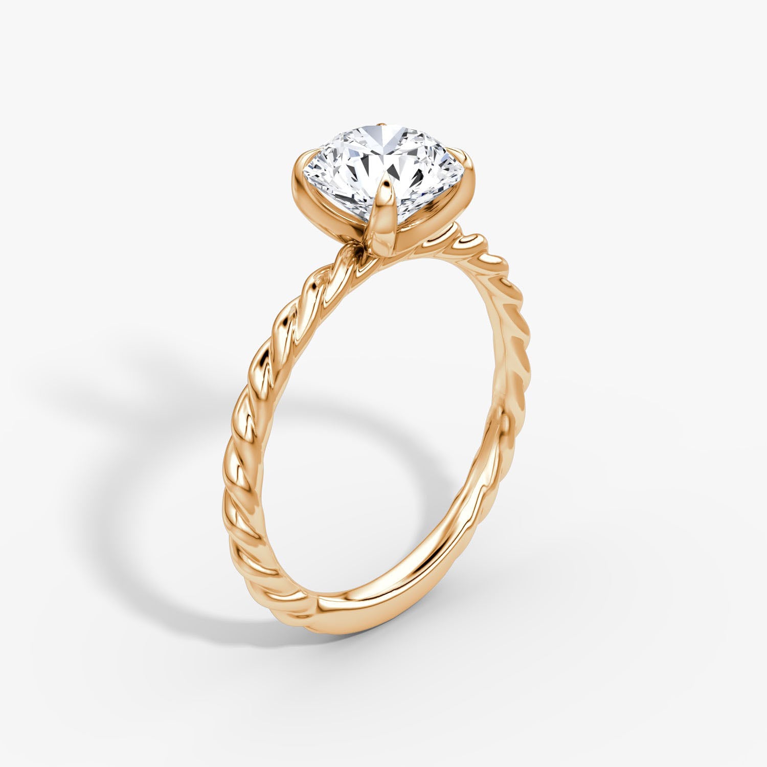 Round Cut Lab Grown Diamond Solitaire Engagement Ring Rose Gold