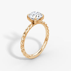 Round Cut Lab Grown Diamond Solitaire Engagement Ring Rose Gold