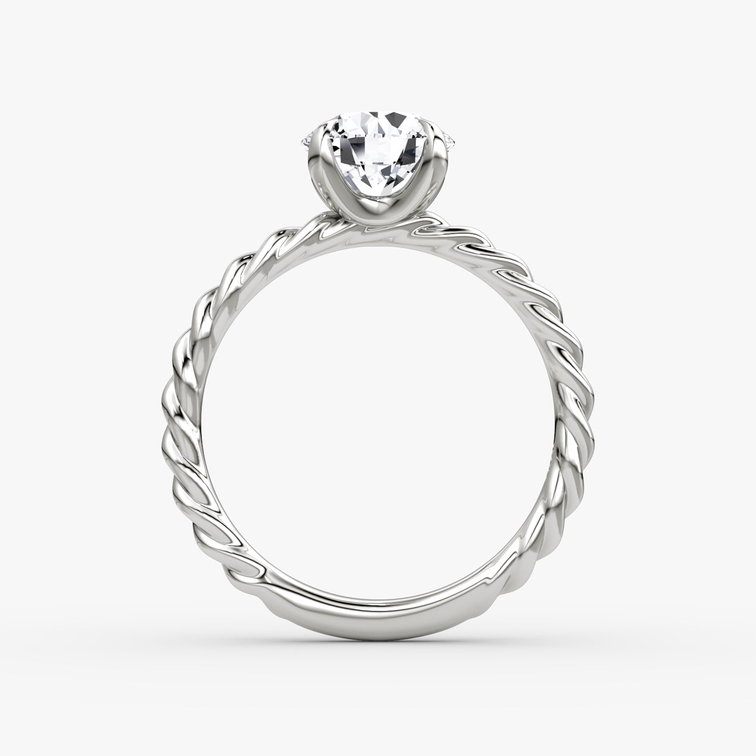 Round Cut Lab Grown Diamond Solitaire Engagement Ring White Gold