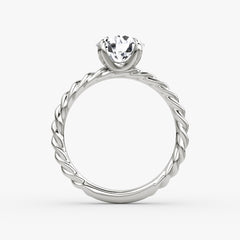 Round Cut Lab Grown Diamond Solitaire Engagement Ring White Gold