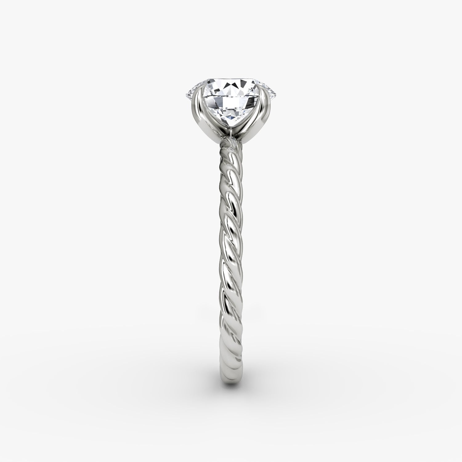 Round Cut Lab Grown Diamond Solitaire Engagement Ring White Gold