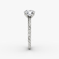 Round Cut Lab Grown Diamond Solitaire Engagement Ring White Gold