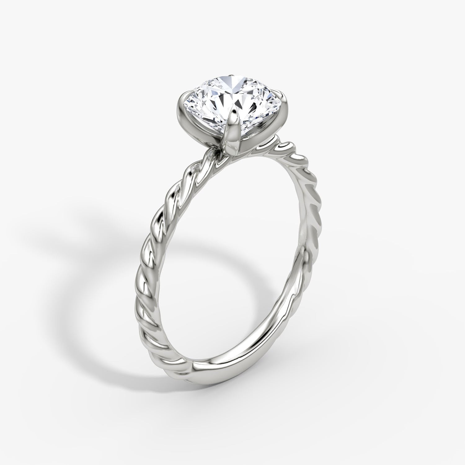 Round Cut Lab Grown Diamond Solitaire Engagement Ring White Gold