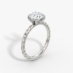 Round Cut Lab Grown Diamond Solitaire Engagement Ring White Gold
